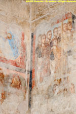 Christian paintings plastered over antechamber