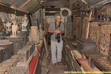 Paul in wood carvings shop