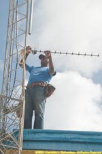 cleaning the tower