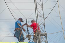 preparing to lift antenna