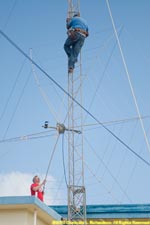 putting the beam on the tower