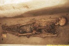 skeleton in grave