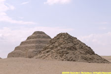 step pyramid and ruined pyramid