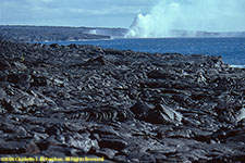 lava flowing into the sea