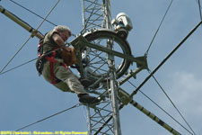 Paul climbing around the K0XG ringrotor