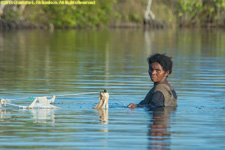 woman fishing