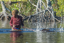 woman fishing