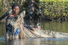 woman fishing