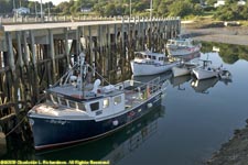 fishing boats at dock, low tide