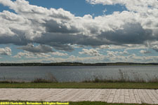 boardwalk and clouds