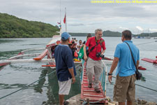 Paul disembarking