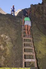 climbing down