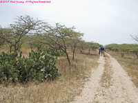 Charlotte and guide on the trail in Guembeul