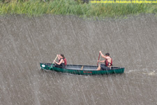 canoe in the rain