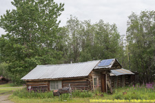 cabin with solar panels
